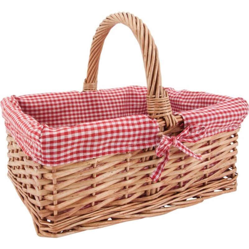 Panier rectangulaire en osier fendu 'Campagne Chic'