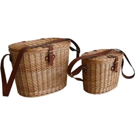 WEBMARKETPOINT Panier en osier pour champignons 1-2 avec couvercle 41x29x32cm