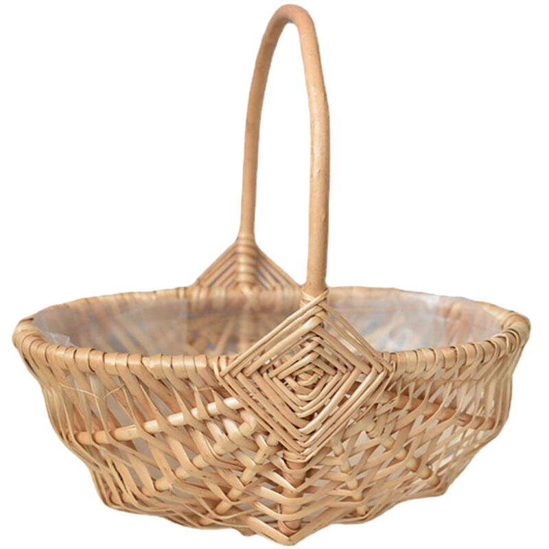 Panier en osier pour fleurs à la main, panier pour arrangement floral, fournitures pour demoiselle d'honneur