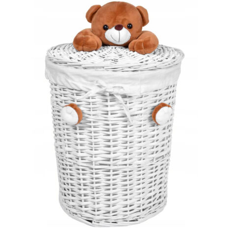 Panier en osier pour ours en peluche 40L