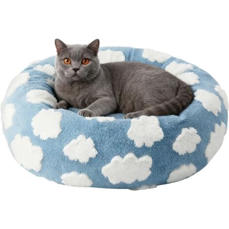 Panier en Peluche Douce pour Chat - Coussin De Niche Ronde pour Animaux De