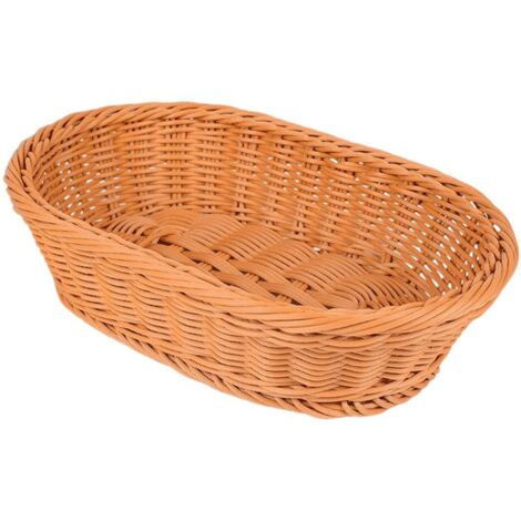 Panier en plastique imitation rotin pour pain, fruits, légumes et en-cas, 35 cm