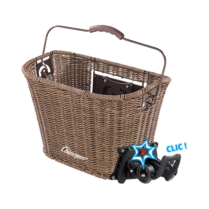 Panier en résine tressée pour vélos & trottinettes Support de fixation - Support de fixation guidon pour vélos