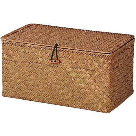 Panier en rotin, panier de rangement en jonc de mer, matériau naturel