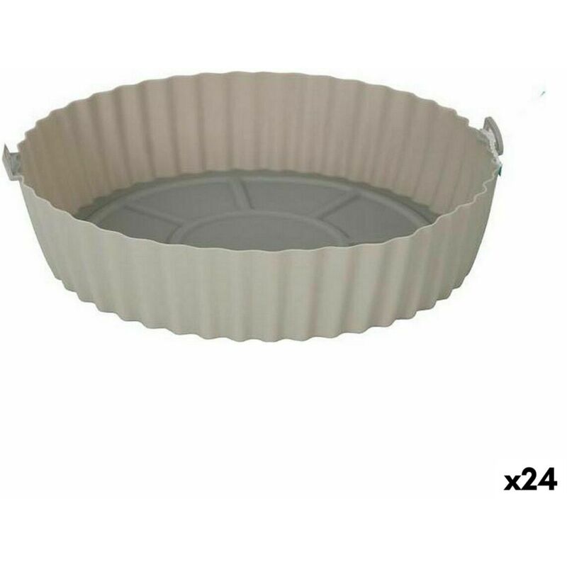 Panier de friteuse pliable en silicone dedeair quttin rond 20 x 20 x 4,5 cm (24 pièces)