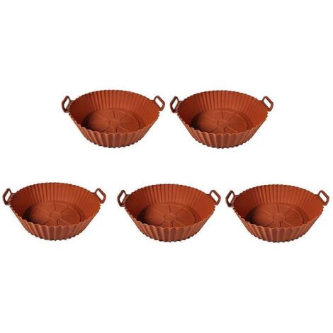 Panier en silicone pour poêle à air chaud, tapis de cuisson réutilisable, marron