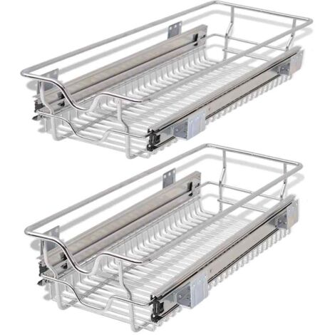 Panier en treillis métallique 2 pcs 300 mm Argenté CFW37959