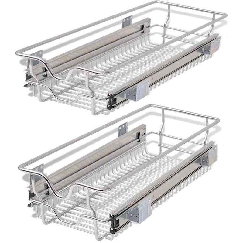 Panier en treillis métallique 2 pcs 300 mm Argenté vidaXL - Argent