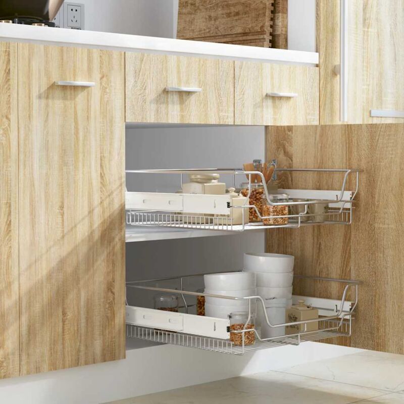 Vidaxl - Panier en treillis métallique 2 pcs 600 mm Argenté