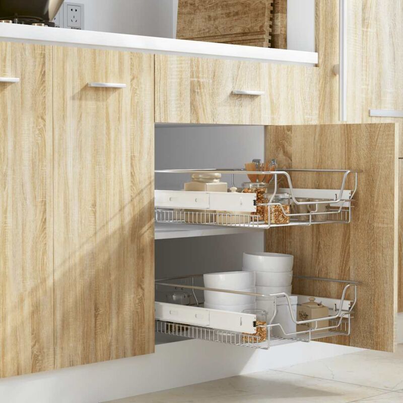 Panier en treillis métallique 2 pcs 500 mm Argenté Vidaxl