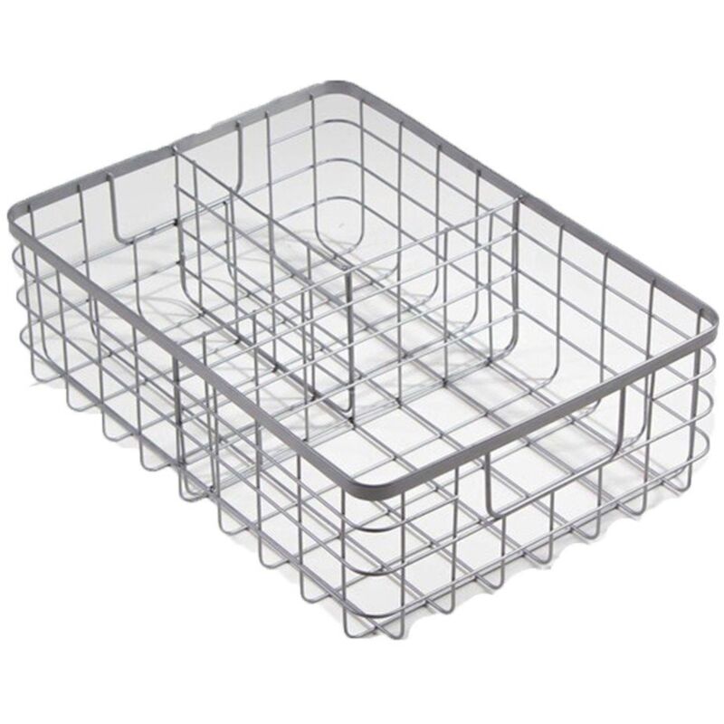 Panier filaire gris 3 compartiments métal - Calicosy