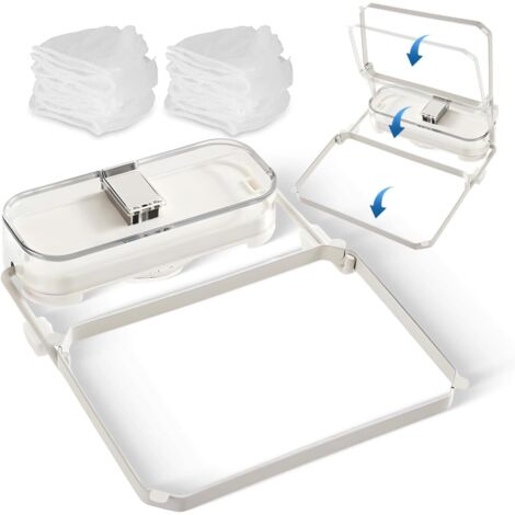 Panier-filtre d'évier en acier inoxydable amovible avec 50 sacs filtrants pour déchets de fruits et légumes (argenté)