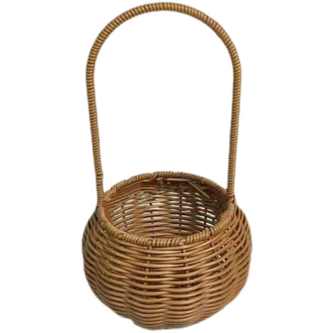Panier Fleurs Main Artisanale en Plastique Brown 30x12x12 cm - Sac Souple avec Design Personnalisable pour Terrasses Jardins Décor