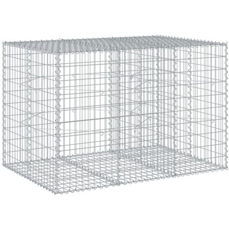 Panier gabion avec couvercle 150x100x100 cm fer galvanisé CFW285343