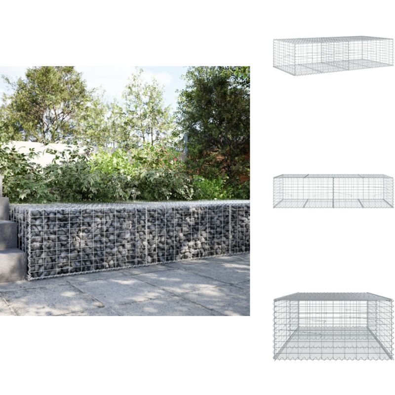 Panier gabion avec couvercle 200x100x50 cm fer galvanisé - Panier Gabion - Paniers Gabion - Mur En Gabion - Gabion