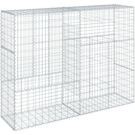 Panier gabion avec couvercle 200x50x150 cm fer galvanisé CFW484965