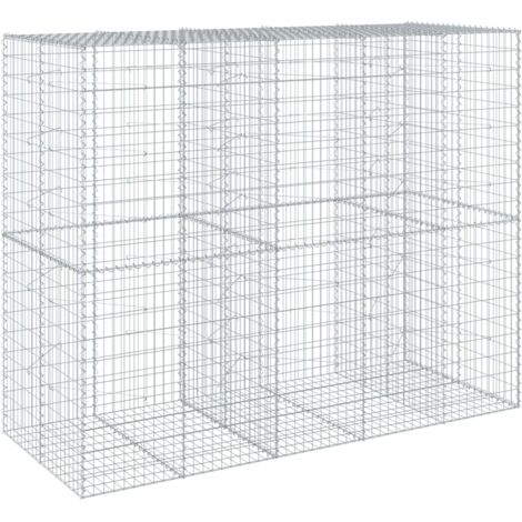 Panier gabion avec couvercle 250x100x200 cm fer galvanisé CFW261903