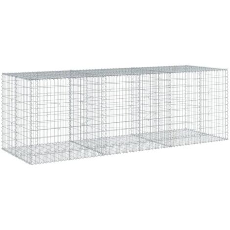Panier gabion avec couvercle 300x100x100 cm fer galvanisé CFW435299