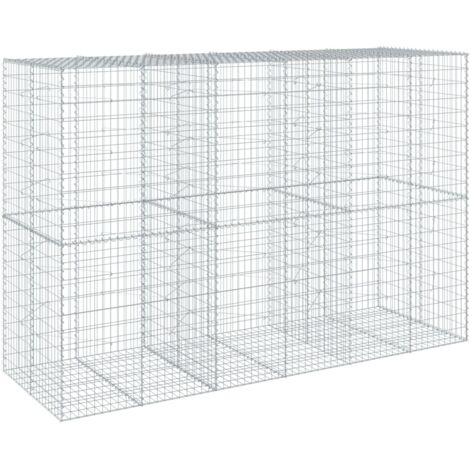 Panier gabion avec couvercle 300x100x200 cm fer galvanisé CFW776567