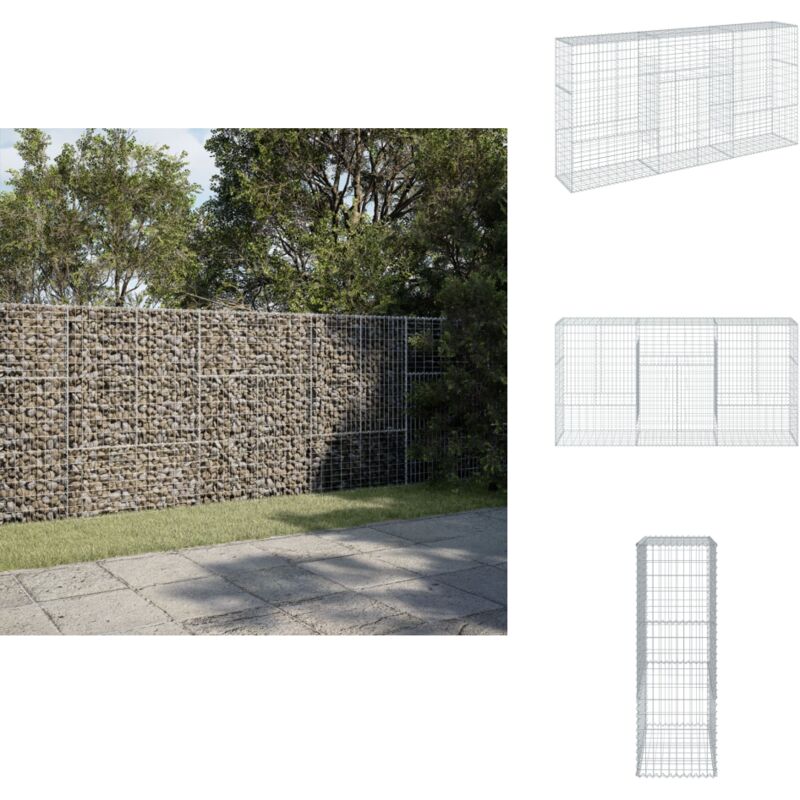 Panier gabion avec couvercle 300x50x150 cm fer galvanisé - Panier Gabion - Paniers Gabion - Mur En Gabion - Gabion