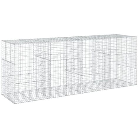 Panier gabion avec couvercle 400x100x150 cm fer galvanisé CFW659029