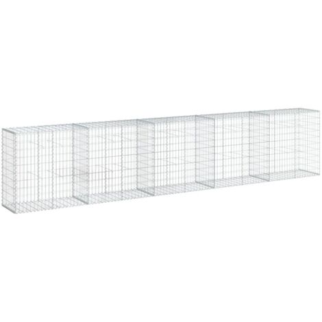 Panier gabion avec couvercle 500x50x100 cm fer galvanisé CFW805833