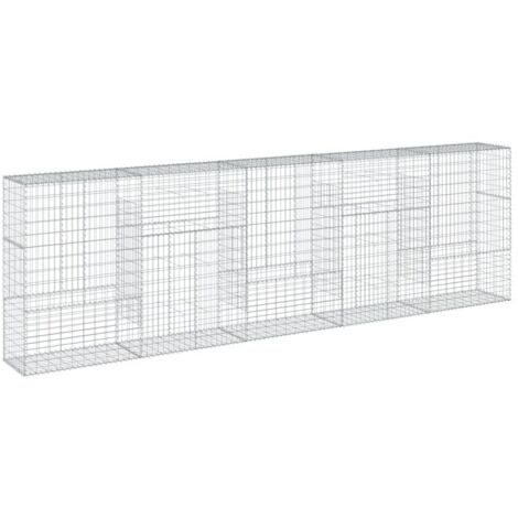 Panier gabion avec couvercle 500x50x150 cm fer galvanisé CFW417638