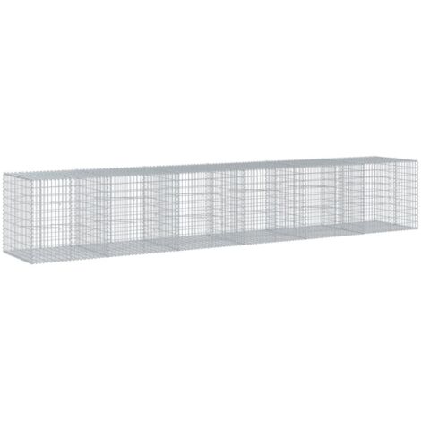 Panier gabion avec couvercle 600x100x100 cm fer galvanisé CFW606380