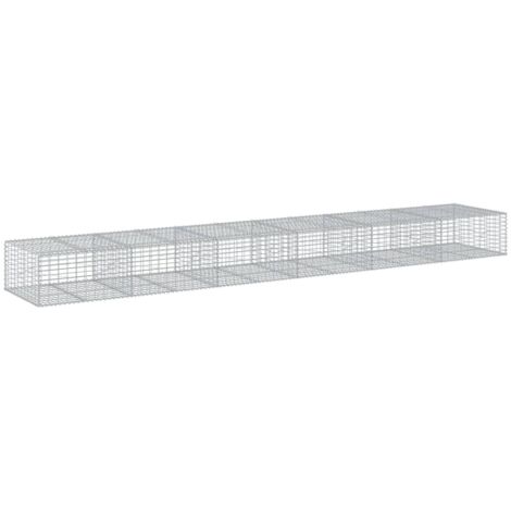 Panier gabion avec couvercle 600x100x50 cm fer galvanisé CFW202751