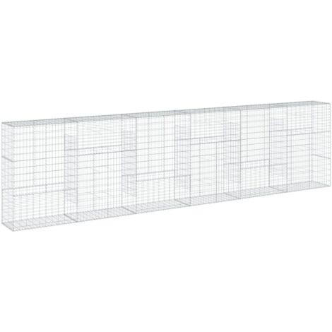 Panier gabion avec couvercle 600x50x150 cm fer galvanisé CFW501781