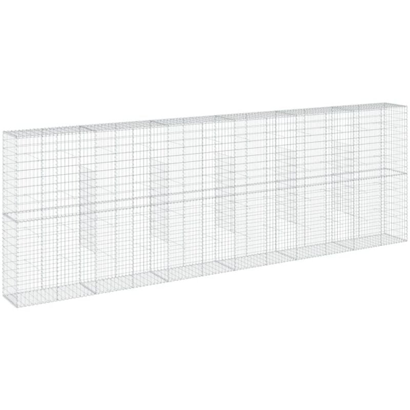 vidaXL Panier gabion avec couvercle 600x50x200 cm fer galvanisé