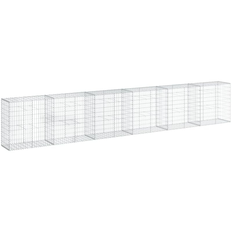Vidaxl - Panier gabion avec couvercle 600x50x100 cm fer galvanisé