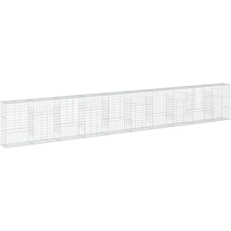 vidaXL Panier gabion avec couvercle 1000x50x150 cm fer galvanisé