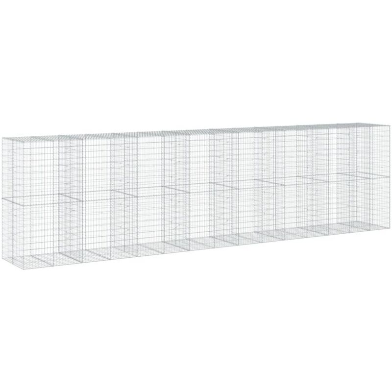 Vidaxl - Panier gabion avec couvercle 750x100x200 cm fer galvanisé