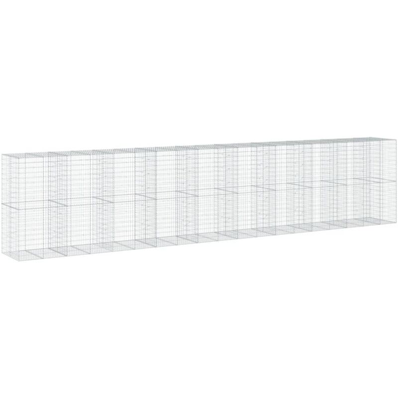 Vidaxl - Panier gabion avec couvercle 950x100x200 cm fer galvanisé
