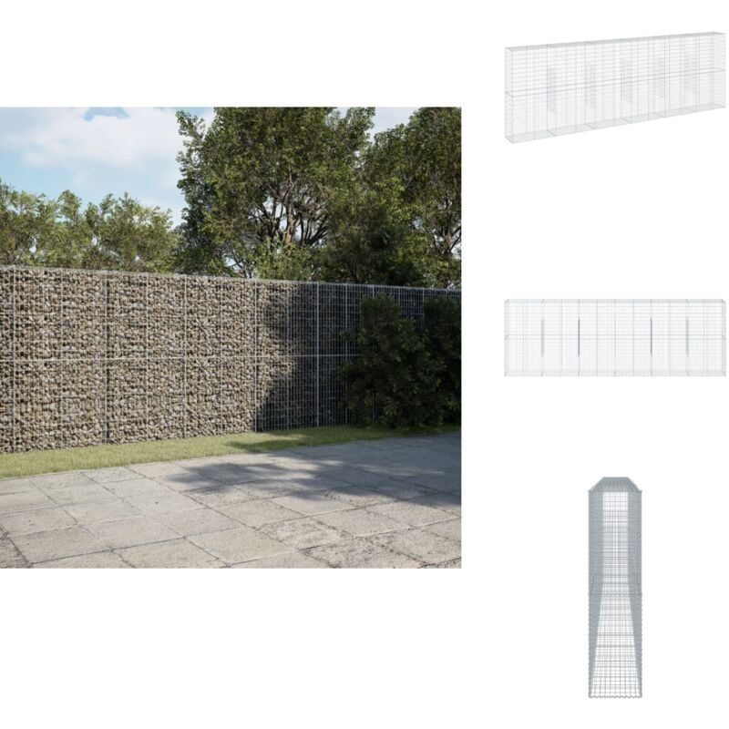 Panier gabion avec couvercle 600x50x200 cm fer galvanisé - Panier Gabion - Paniers Gabion - Mur En Gabion - Gabion