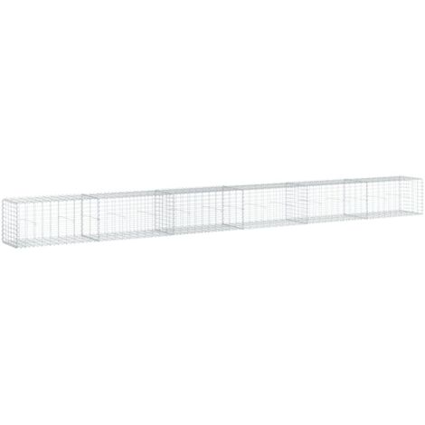Panier gabion avec couvercle 600x50x50 cm fer galvanisé CFW638746