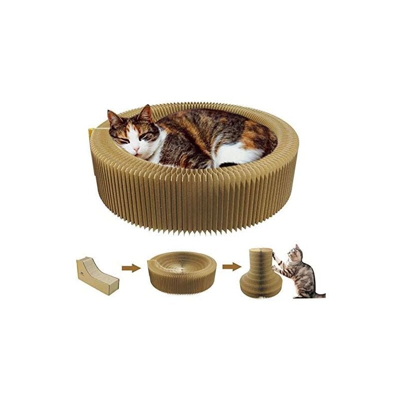 Xidjuikm - Panier Griffoir pour Chat 50 cm en Carton Haute densité Pliable et Portable Parfait pour Votre canapé et Le Confort, Le Bien-être, Les