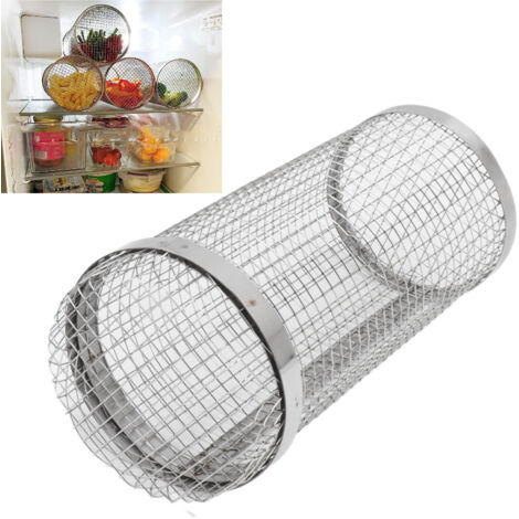 Panier Gril Barbecue en Acier Inoxydable Antiadhésif Anti-Rayure Résistant à la Chaleur avec Crochet pour Camping & Fêtes 30cm (Pack 2 Pièces)