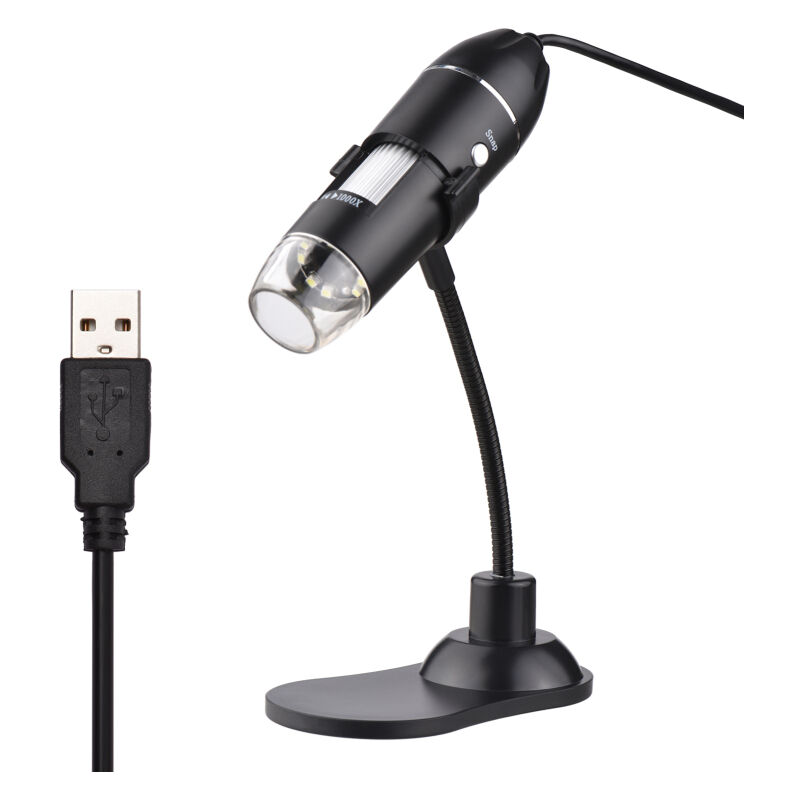 LIFCAUSAL Microscope Électronique Numérique Portable USB 1000X Loupe Miniature avec Support pour PC/Bureau, Observation d'Insectes/Plantes/Peau,