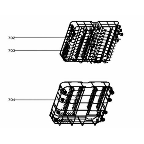 Panier inférieur pour lave-vaisselle – Compatible OCEANIC OCEALV1249WP et PROLINE DWP4912WHA++ – Pièce détachée de qualité