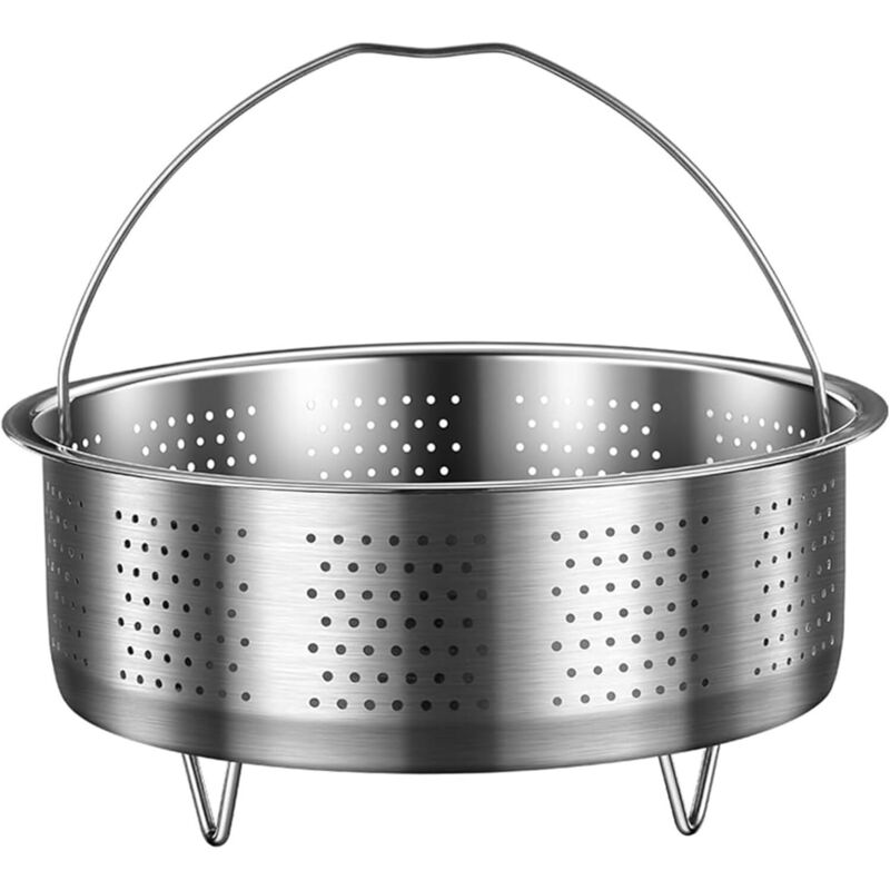 Panier inox universel avec poignée et support jambe, trous uniformes pour riz, soupe, poêle