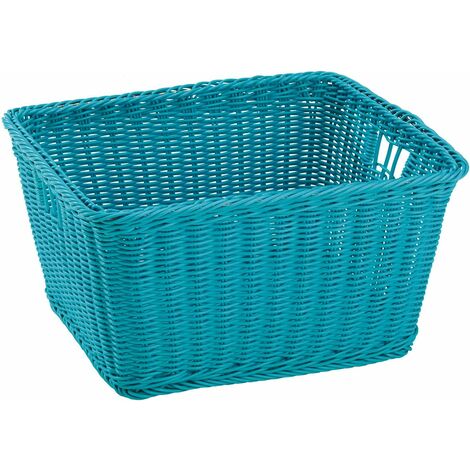 PANIER JOY BLEU EN OSIER SYNTHÉTIQUE