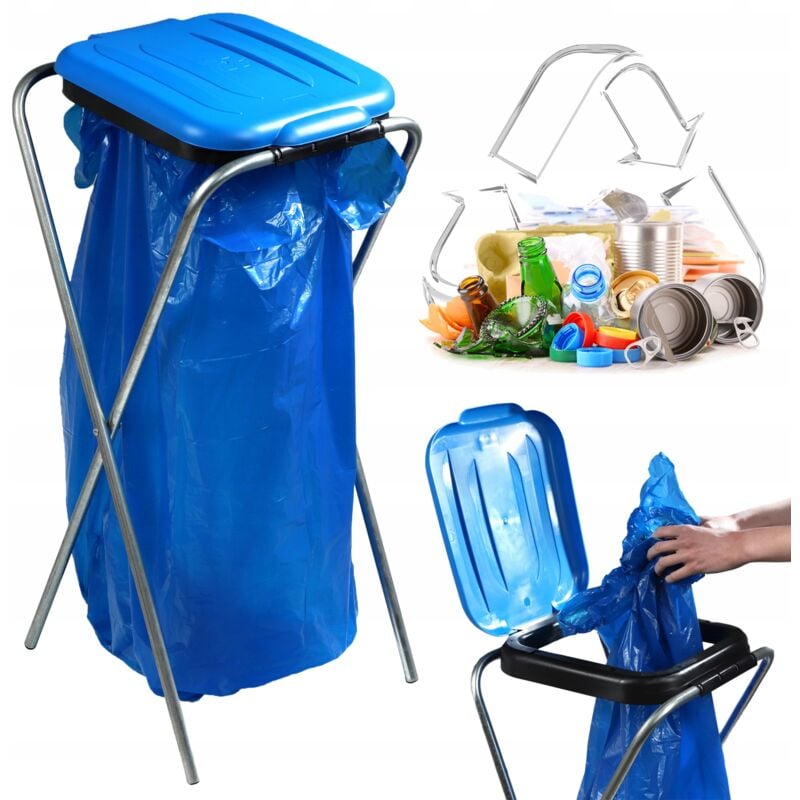 Kadax - Panier support de tri des déchets, 1 station pour sacs 120L, cadre