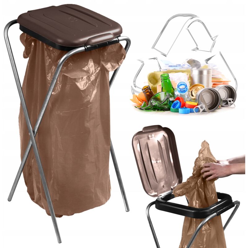 Kadax - Panier support de tri des déchets, 1 station pour sacs 120L, cadre