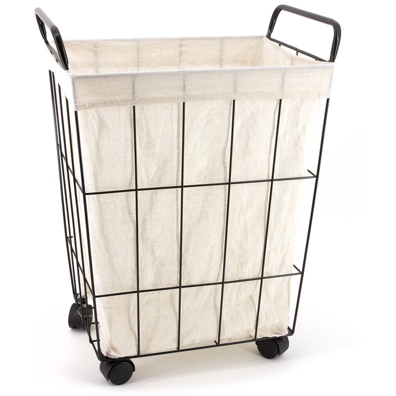 Panier à linge arya noir blanc