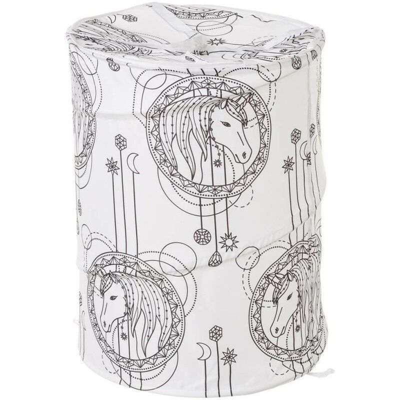 Panier à linge avec motif licorne
