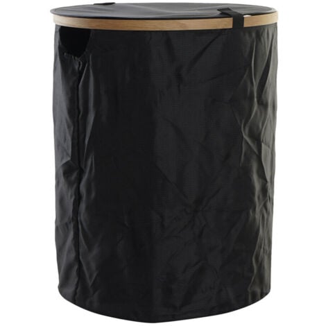 Panier Linge Chêne Polyester 44X44X57 Noir