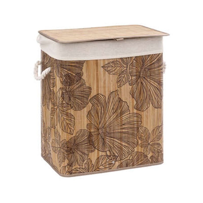 Panier à Linge en Bambou 'Blackflora' 50L Beige