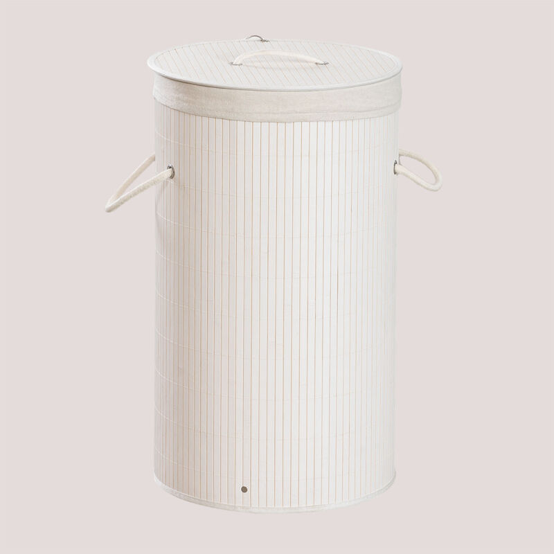 Panier à linge en bambou Irma Sklum Blanc